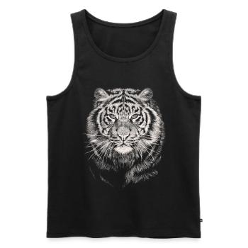 Tiger - Débardeur bio Premium Homme - noir - Devant - AI Model Male 178 light (178cm)