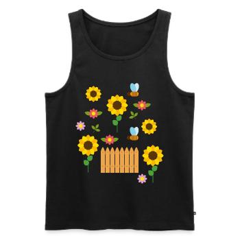 summer - Men's Premium Organic Tank Top - black - Front - AI Model Male 178 light (178cm)