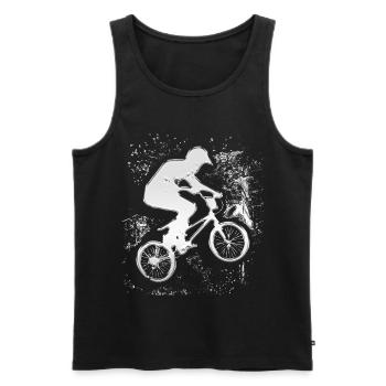 BMX Chrome | BMX argent | Vélo BMX | Vélo BMX - Débardeur bio Premium Homme - noir - Devant - AI Model Male 178 light (178cm)