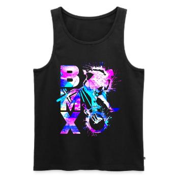 Magenta Bmx Fahrrad | Bmx Rad fahren - Männer Premium Bio Tank Top - Schwarz - Vorne - AI Model Male 178 light (178cm)