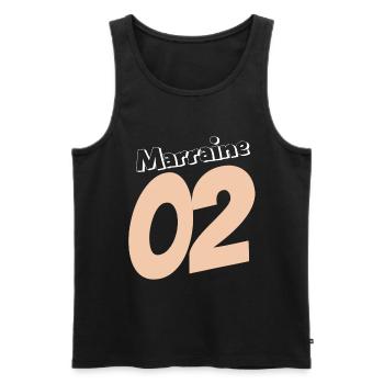 Marraine 02 en rose pêche - Débardeur bio Premium Homme - noir - Devant - AI Model Male 178 light (178cm)