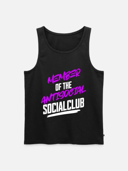 Member Antisocial Introvertiert Spruch - Männer Premium Bio Tank Top - Schwarz