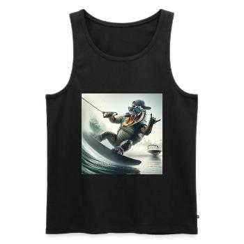Coole Crocodile Wassersport Stil - Männer Premium Bio Tank Top - Schwarz - Vorne - AI Model Male 178 light (178cm)
