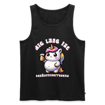 Süßes Einhorn Bier Feier - Männer Premium Bio Tank Top - Schwarz - Vorne - AI Model Male 178 light (178cm)