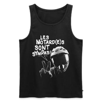Motorcycle Biker Quote Biker Biker - Men's Premium Organic Tank Top - black - Front - AI Model Male 178 light (178cm)