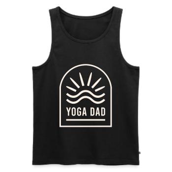 Yoga papa yogi père professeur de pleine conscience coach - Débardeur bio Premium Homme - noir - Devant - Michal (187cm)