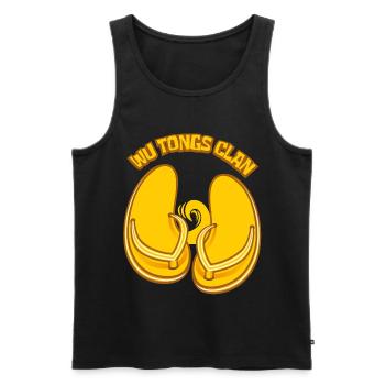 Der Flip-Flop-Clan - Männer Premium Bio Tank Top - Schwarz - Vorne - AI Model Male 178 light (178cm)