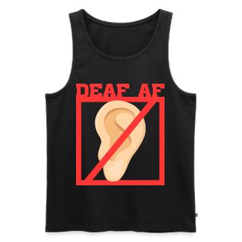 Deaf Deaf Hearing Impairment - Men's Premium Organic Tank Top - black - Front - AI Model Male 178 light (178cm)