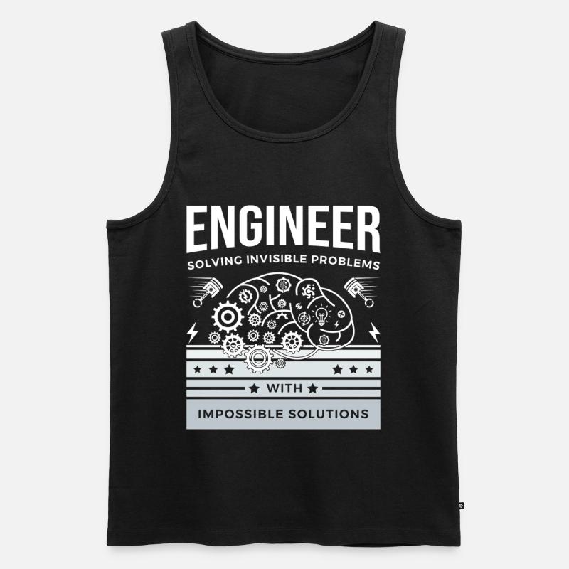 ENGINEER – Solving Invisible Problems T-Shirt - Men's Premium Organic Tank Top - black