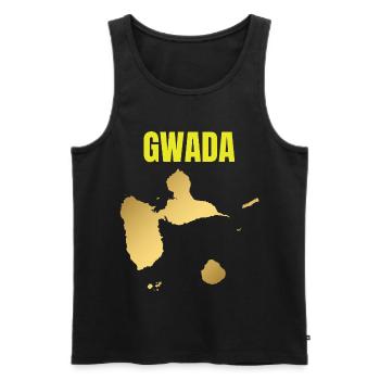 GWADA Golden Map West Indies T-shirt - Men's Premium Organic Tank Top - black - Front - AI Model Male 178 light (178cm)