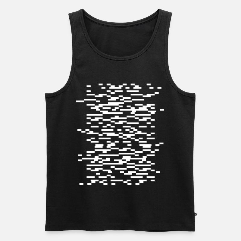 Glitch Waveframes Grille de nuit - Débardeur bio Premium Homme - noir