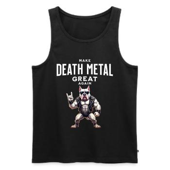 Make Death Metal Great Again Bullterrier Design - Männer Premium Bio Tank Top - Schwarz - Vorne - AI Model Male 178 light (178cm)