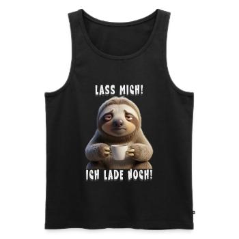 Lass mich, ich lade noch – Kaffee Stimmung - Männer Premium Bio Tank Top - Schwarz - Vorne - AI Model Male 178 light (178cm)