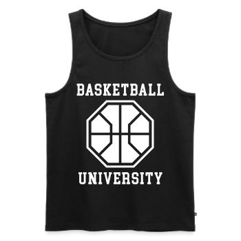 Basketball University Emblem - Men's Premium Organic Tank Top - black - Front - Michal (187cm)