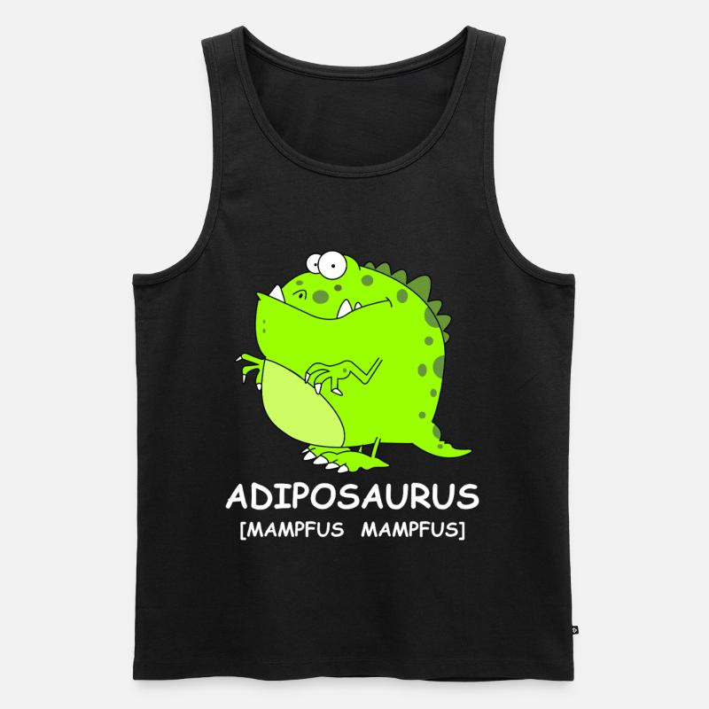 Adiposaursus Dino-Comic - Männer Premium Bio Tank Top - Schwarz