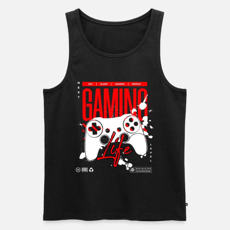 Next Level Gaming Life Controller T-Shirt - Männer Premium Bio Tank Top - Schwarz