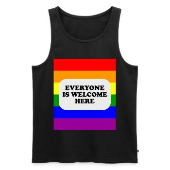 LGBT-Safe-Space-Regenbogenflagge - Männer Premium Bio Tank Top - Schwarz - Vorne - AI Model Male 178 light (178cm)