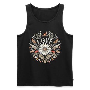 Love Blumen Motiv Geschenk für Verliebte Partner - Männer Premium Bio Tank Top - Schwarz - Vorne - Michal (187cm)