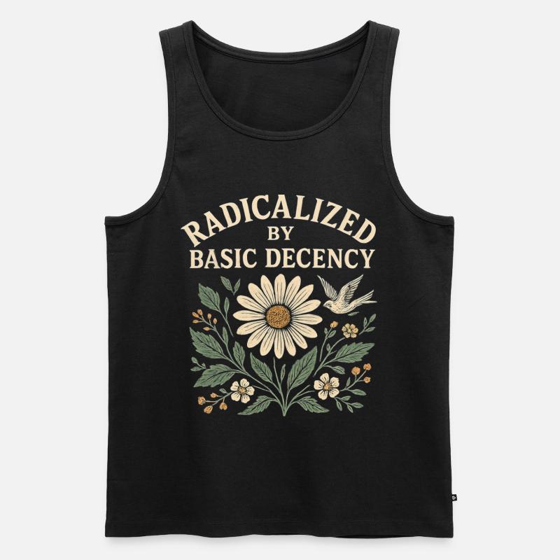 Basic Decency Statement für Weltverbesserer - Männer Premium Bio Tank Top - Schwarz