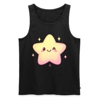 Motif d’étoiles mignonnes pour enfants fans de Kawaii Cartton - Débardeur bio Premium Homme - noir - Devant - Michal (187cm)