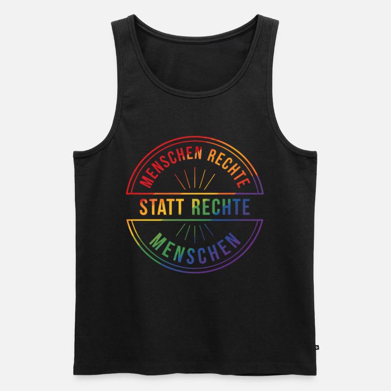 Menschenrechte Statement Pride Regenbogen - Männer Premium Bio Tank Top - Schwarz