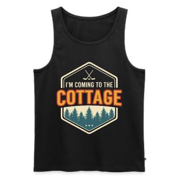 Weekend in the Retro Nature Countryside - Men's Premium Organic Tank Top - black - Front - AI Model Male 178 light (178cm)