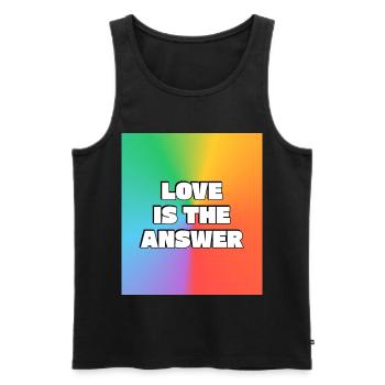 Liebe ist die Antwort Regenbogen - Männer Premium Bio Tank Top - Schwarz - Vorne - Michal (187cm)