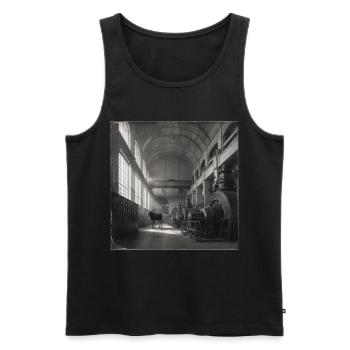 Lost Place Moose Art noir & blanc Crime animalier - Débardeur bio Premium Homme - noir - Devant - Michal (187cm)