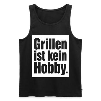 Grillen ist kein Hobby Grillmeister BBQ Shirt - Männer Premium Bio Tank Top - Schwarz - Vorne - Michal (187cm)