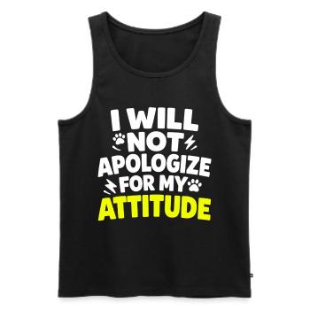 I Will Not Apologize For My Attitude Spruch - Men's Premium Organic Tank Top - black - Front - Michal (187cm)