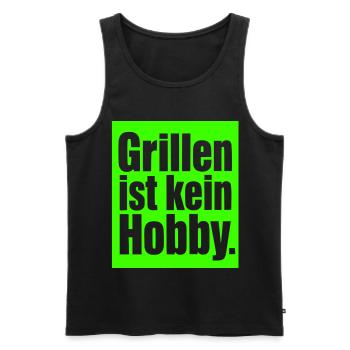 BBQ Spruch Geschenk für Männer & Papa Grillfans - Männer Premium Bio Tank Top - Schwarz - Vorne - Michal (187cm)