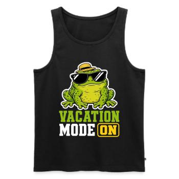 Vacation Mode On Frog Saying T-Shirt Funny - Men's Premium Organic Tank Top - black - Front - Michal (187cm)