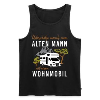 Unterschätze niemals alten Mann mit Wohnmobil - Männer Premium Bio Tank Top - Schwarz - Vorne - Michal (187cm)