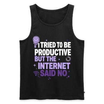 I Tried to Be Productive - Männer Premium Bio Tank Top - Schwarz - Vorne - Michal (187cm)