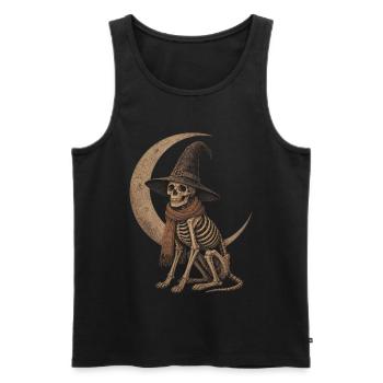 Décoration d’Halloween avec un sweat à capuche squelette sorcière sorcière - Débardeur bio Premium Homme - noir - Devant - Michal (187cm)