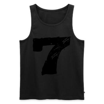 7 Maillot numéro - Débardeur bio Premium Homme - noir - Devant - Michal (187cm)
