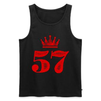 57 Couronne numérique - Débardeur bio Premium Homme - noir - Devant - Michal (187cm)
