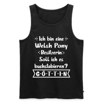 Welsh Pony Pferd Tshirt - Welsh Pony Shirt - Männer Premium Bio Tank Top - Schwarz - Vorne - Michal (187cm)