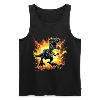 Vélociraptor - Débardeur bio Premium Homme - noir - Devant - Michal (187cm)