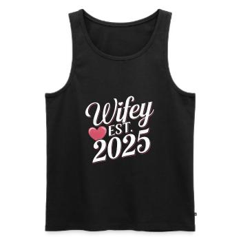 Wifey Est. 2025 - Débardeur bio Premium Homme - noir - Devant - Michal (187cm)