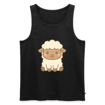 Cute Baby Sheep - Men's Premium Organic Tank Top - black - Front - AI Model Male 178 light (178cm)