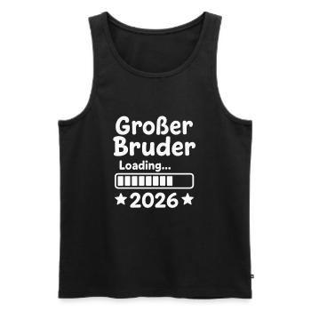 Großer Bruder Loading... 2026 - Männer Premium Bio Tank Top - Schwarz - Vorne - Michal (187cm)
