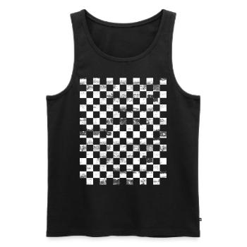 chessboard Grunged - Men's Premium Organic Tank Top - black - Front - AI Model Male 178 light (178cm)