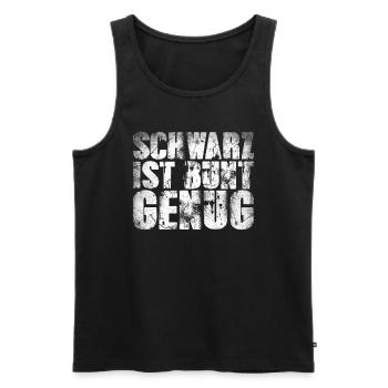 Schwarz ist bunt genug - Männer Premium Bio Tank Top - Schwarz - Vorne - Michal (187cm)