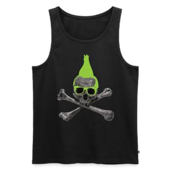 Punk Skull - Irokese Punkrock Totenkopf Shirt - Männer Premium Bio Tank Top - Schwarz - Vorne - AI Model Male 178 light (178cm)