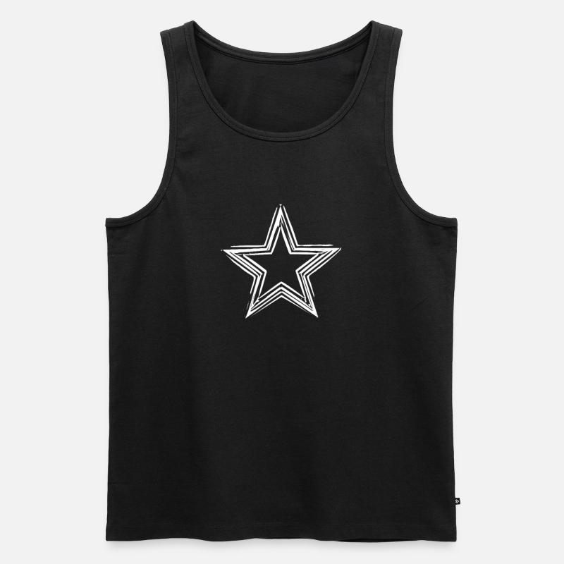 Stern - Männer Premium Bio Tank Top - Schwarz
