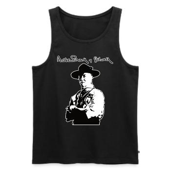 Baden Powell - T-shirt Scout Cadeau Scout - Débardeur bio Premium Homme - noir - Devant - AI Model Male 178 light (178cm)