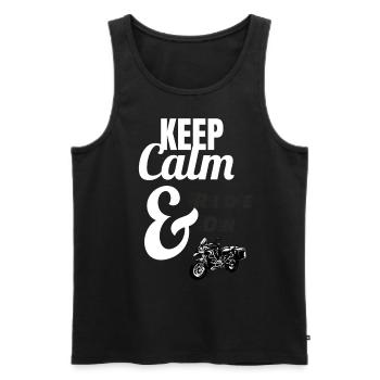 Keep Calm and Ride on - Débardeur bio Premium Homme - noir - Devant - Michal (187cm)
