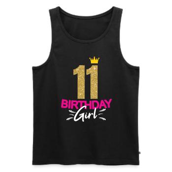 Birthday Girl Ladies 11 ans Dicton drôle - Débardeur bio Premium Homme - noir - Devant - AI Model Male 178 light (178cm)