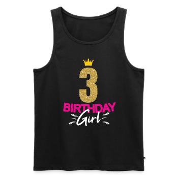 Anniversaire Fille Dames 3 Ans Drôle Dicton - Débardeur bio Premium Homme - noir - Devant - AI Model Male 178 light (178cm)